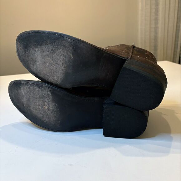 Five Worlds Cordani Women's Studded Leather Ankle Booties Back Zip Size‎ 10 B - Picture 7 of 9